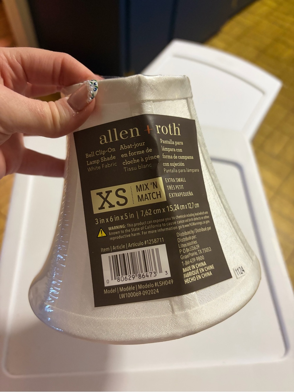 Allen + Roth White XS Clip-On Bell Lamp Shade